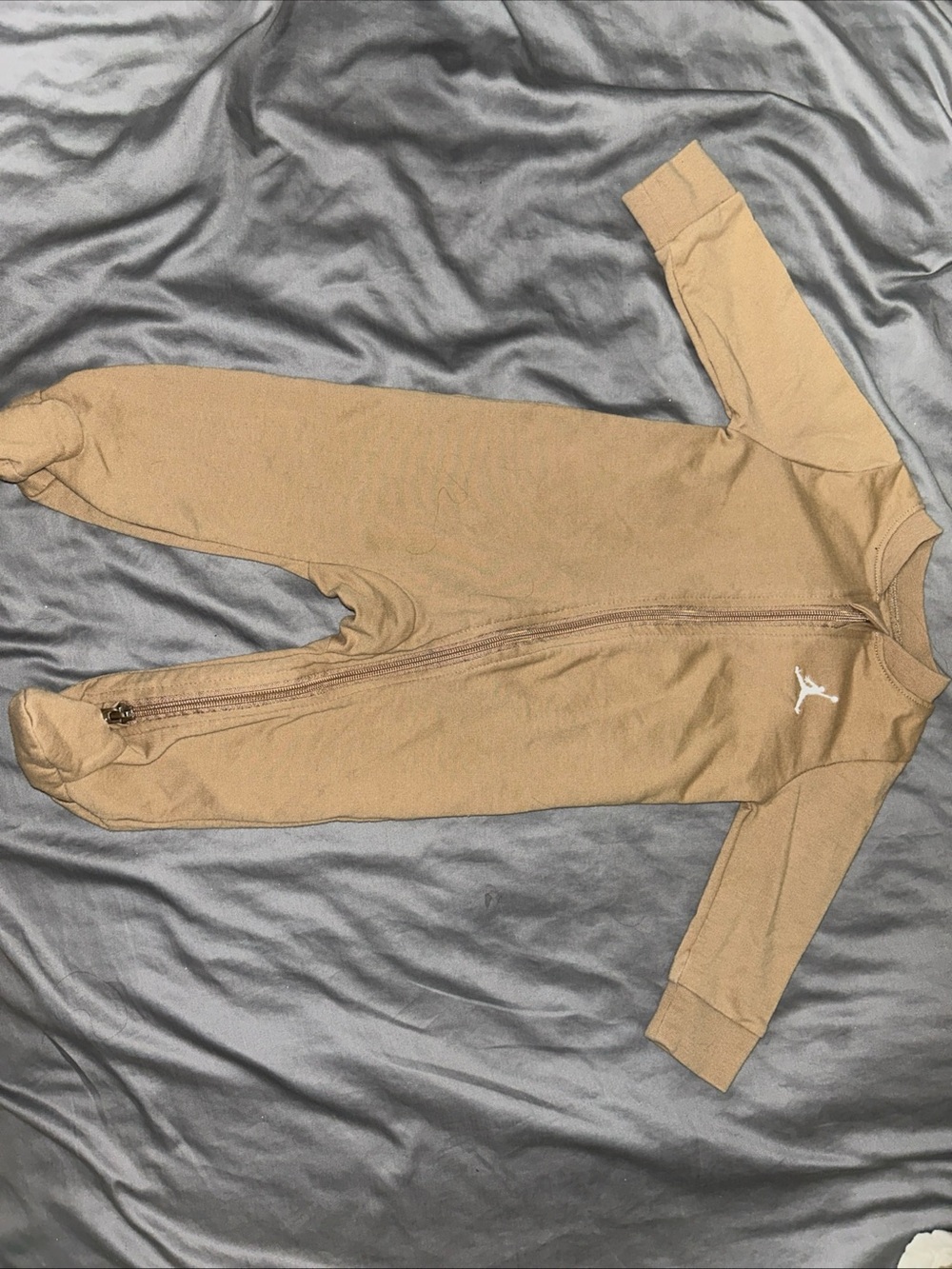 Jordan Baby Camel/Tan Footed Zip Romper 6 months
